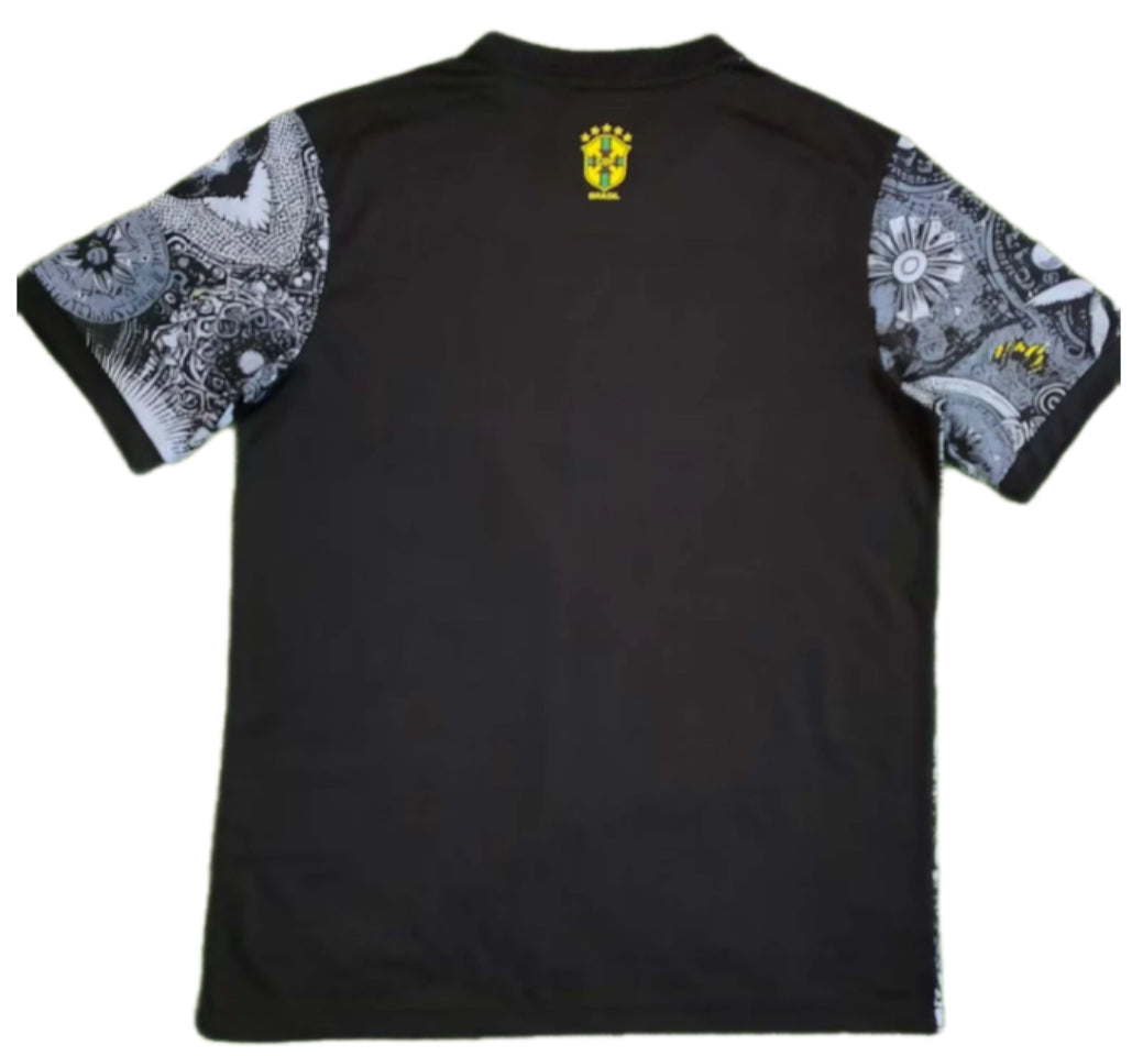 2024 Brazil Special Edition Jesus Black Gray Soccer Jersey