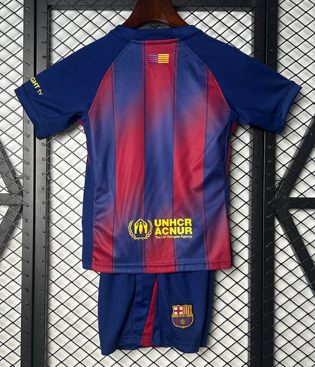 2025/2026 Barcelona Home Football Shirt Kids Size