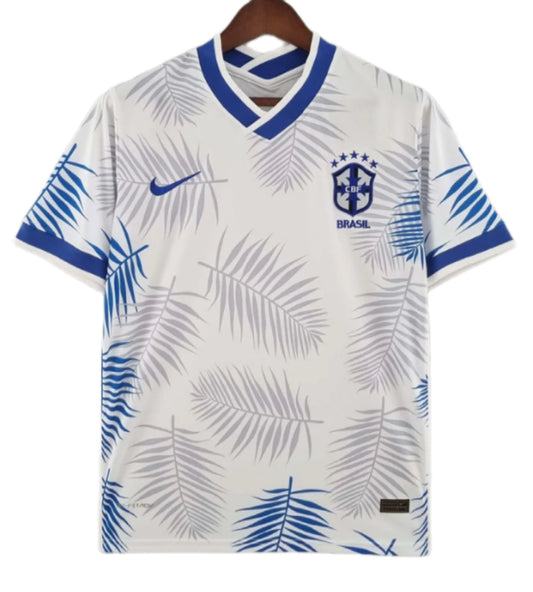 2022 Brazil White Palm Tree Football Jersey