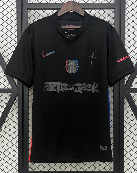 2024/2025 Barcelona Travis Scott Joint Edition Black Football Shirt