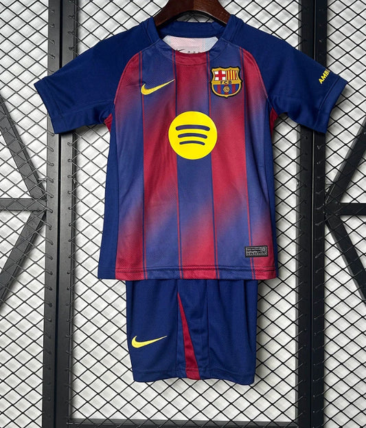 2025/2026 Barcelona Home Football Shirt Kids Size