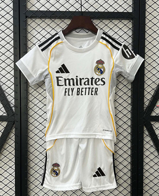 2025/2026 Real Madrid Home Football Shirt Kids Size