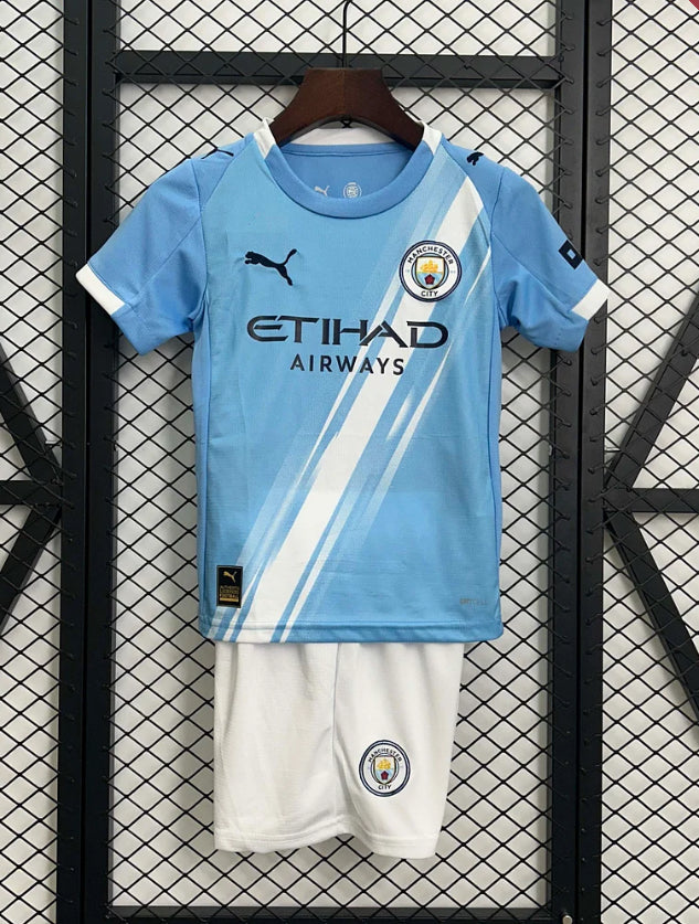 2025/2026 Manchester City Home Football Shirt Kids Size