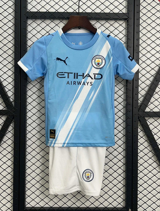 2025/2026 Manchester City Home Football Shirt Kids Size