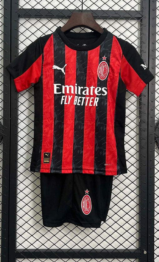 2025/2026 AC Milan Home Football Shirt Kids Size
