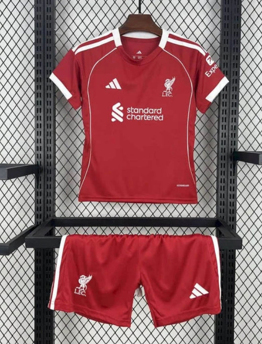 2025/2026 Liverpool Home Soccer Jersey Kids Size